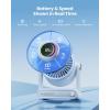 imageGaiatop Portable Quiet Desk Fan with Power Bank 6000mAh Rechargeable Battery Fan with RGB Ring 18Hrs Runtime 5Speed Strong Wind Bedroom Office Desk Accessories Gifts for Women Girls Mom PinkBlue