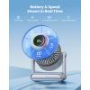 imageGaiatop Portable Quiet Desk Fan with Power Bank 6000mAh Rechargeable Battery Fan with RGB Ring 18Hrs Runtime 5Speed Strong Wind Bedroom Office Desk Accessories Gifts for Women Girls Mom PinkSilver