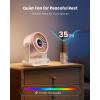 imageGaiatop Portable Quiet Desk Fan with Power Bank 6000mAh Rechargeable Battery Fan with RGB Ring 18Hrs Runtime 5Speed Strong Wind Bedroom Office Desk Accessories Gifts for Women Girls Mom PinkPeach Pink