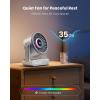 imageGaiatop Portable Quiet Desk Fan with Power Bank 6000mAh Rechargeable Battery Fan with RGB Ring 18Hrs Runtime 5Speed Strong Wind Bedroom Office Desk Accessories Gifts for Women Girls Mom PinkSilver
