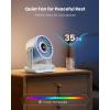 imageGaiatop Portable Quiet Desk Fan with Power Bank 6000mAh Rechargeable Battery Fan with RGB Ring 18Hrs Runtime 5Speed Strong Wind Bedroom Office Desk Accessories Gifts for Women Girls Mom PinkBlue