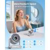 imageGaiatop Portable Quiet Desk Fan with Power Bank 6000mAh Rechargeable Battery Fan with RGB Ring 18Hrs Runtime 5Speed Strong Wind Bedroom Office Desk Accessories Gifts for Women Girls Mom PinkSilver