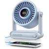 imageGaiatop Portable Quiet Desk Fan with Power Bank 6000mAh Rechargeable Battery Fan with RGB Ring 18Hrs Runtime 5Speed Strong Wind Bedroom Office Desk Accessories Gifts for Women Girls Mom PinkBlue