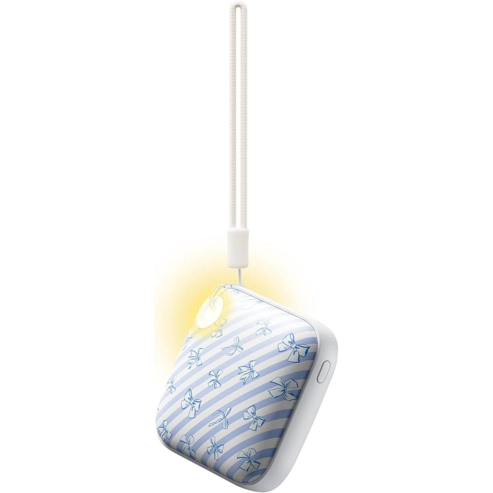 imageGaiatop Hand Warmers Rechargeable 3 Heat Settings 4000mAh DoubleSided Hot Hands with LightStrap Cute PalmSized Portable Pocket Electric Heater Reusable Outdoor Gifts for Women MenBlue Ribbon