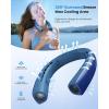imageGaiatop Portable Neck Fan 40 Stretch Neck Cooler with 360 Surrounding Cooling 1100 Speed Scroll Switch Hands Free Personal Fans H1 Turbo Mode for Outdoor Travel Office Gym Gift for Dad Mom SilverBlue