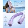 imageGaiatop Portable Neck Fan 40 Stretch Neck Cooler with 360 Surrounding Cooling 1100 Speed Scroll Switch Hands Free Personal Fans H1 Turbo Mode for Outdoor Travel Office Gym Gift for Dad Mom SilverPurple