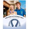 imageGaiatop Portable Neck Fan 40 Stretch Neck Cooler with 360 Surrounding Cooling 1100 Speed Scroll Switch Hands Free Personal Fans H1 Turbo Mode for Outdoor Travel Office Gym Gift for Dad Mom SilverBlue