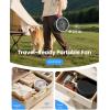 imageGaiatop Portable Pedestal Fan 16000mAh Battery Max 74h Runtime Foldable Oscillating Standing Fan Collapsible Desk Fans LED Light Case ampamp Remote Control 4 Speeds for Outdoor Travel Camping OfficeBlack