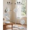 imageGaiatop Portable Pedestal Fan 16000mAh Battery Max 74h Runtime Foldable Oscillating Standing Fan Collapsible Desk Fans LED Light Case ampamp Remote Control 4 Speeds for Outdoor Travel Camping OfficeWhite